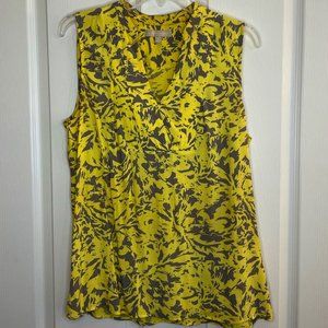 Sleeveless Yellow and Taupe Top Banana Republic Size 10